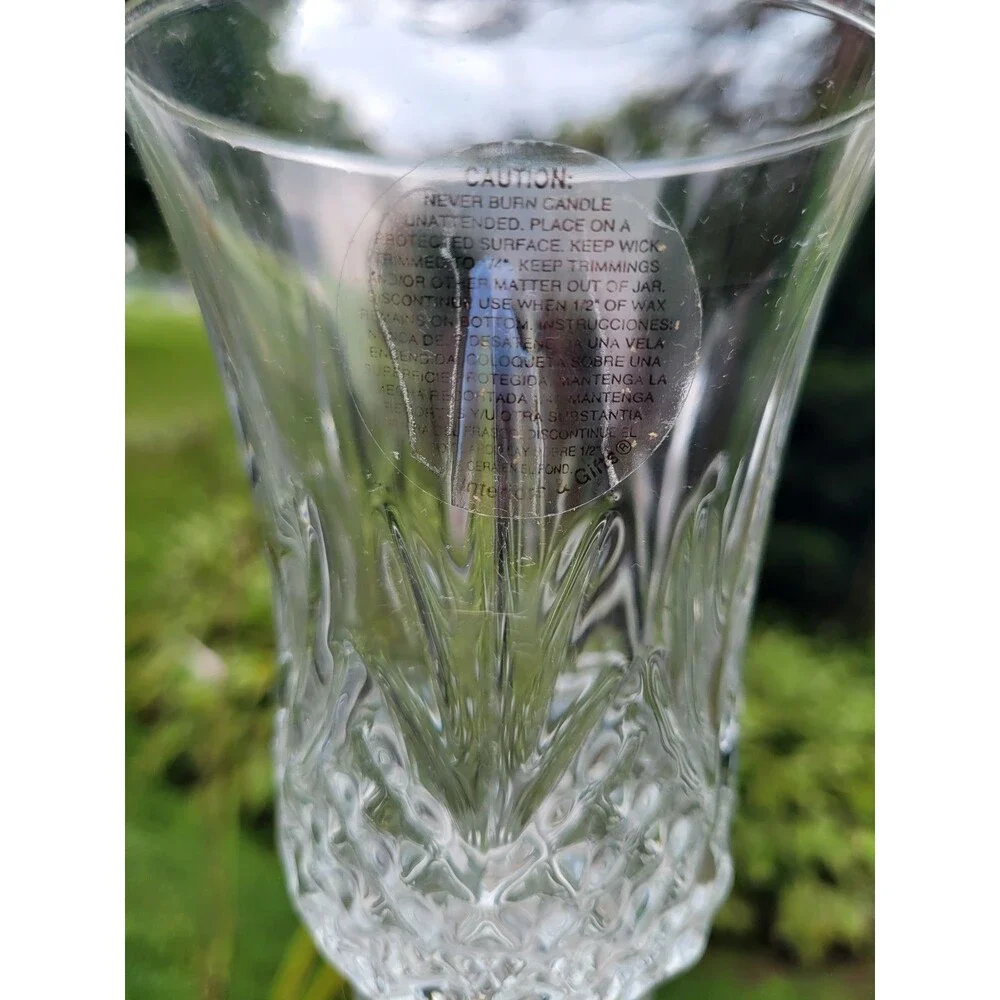 Set of 4 Vtg HOMCO 11334 Crystal Windsor PEG Votive Candle Holders & candlestick